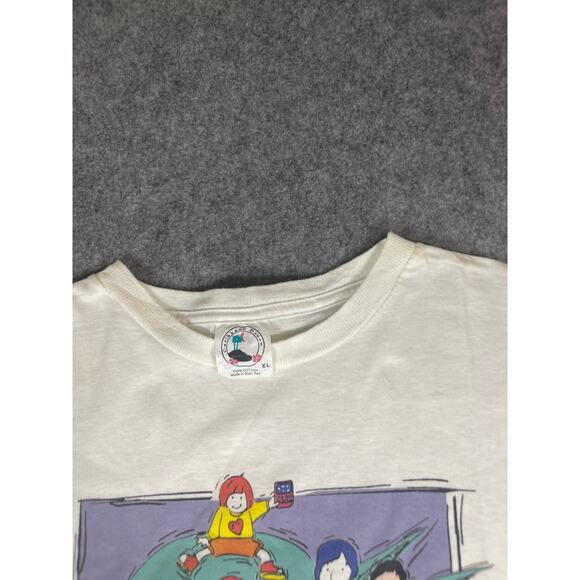 VINTAGE 90s 93rd Toy Fair Shirt Mens XL White Graphic Crewneck Short Sleeve Tee - Picture 3 of 5